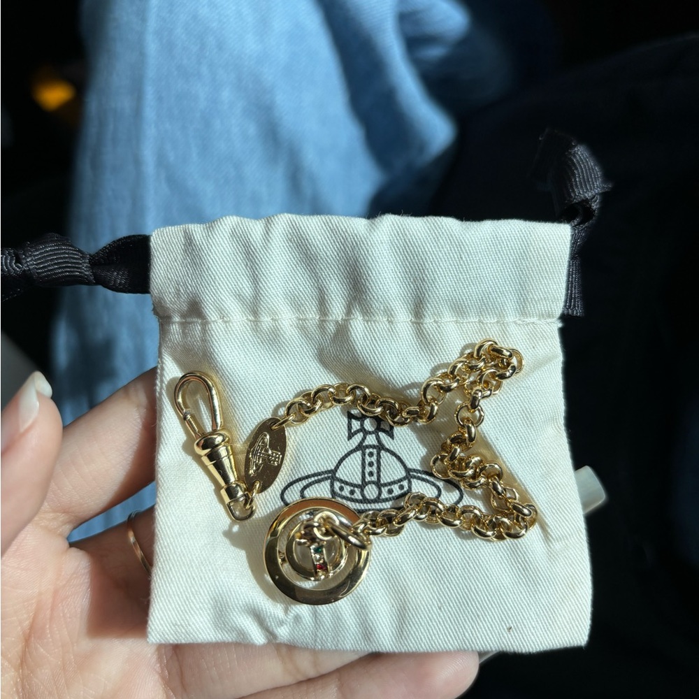 vivienne westwood bracelet with orb in gold